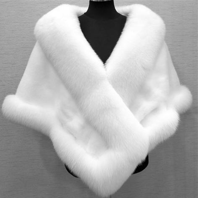 Shawl Wrap Winter - Women Winter Faux Mink Fox Fur