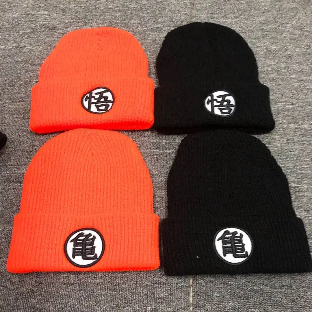Knit Beanie Hat Warm - Dragon Ball Embroidery Anime Cartoon Beanie