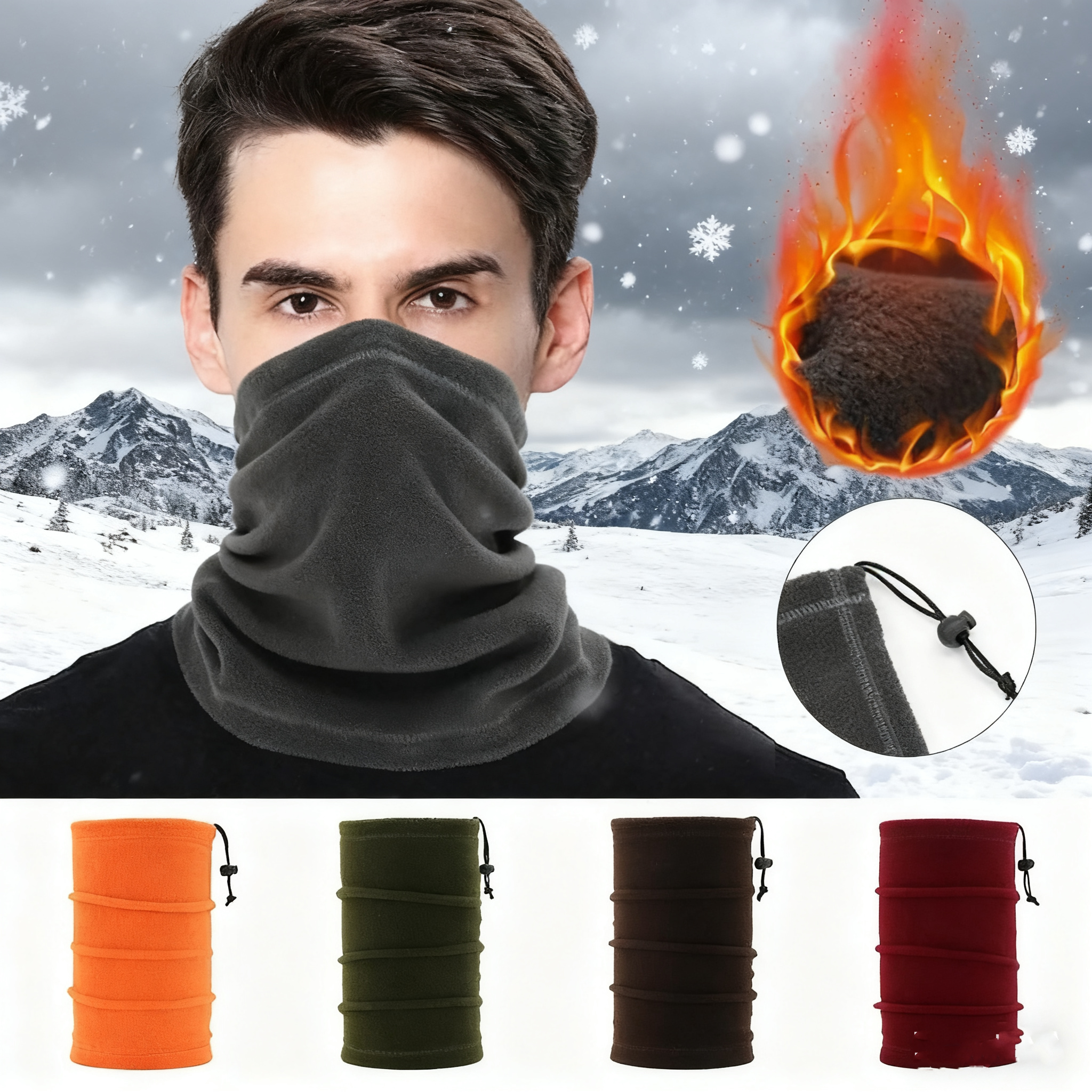 Winter Face Cover Neck Gaiter  - Neck Gaiter Fleece avis et prix