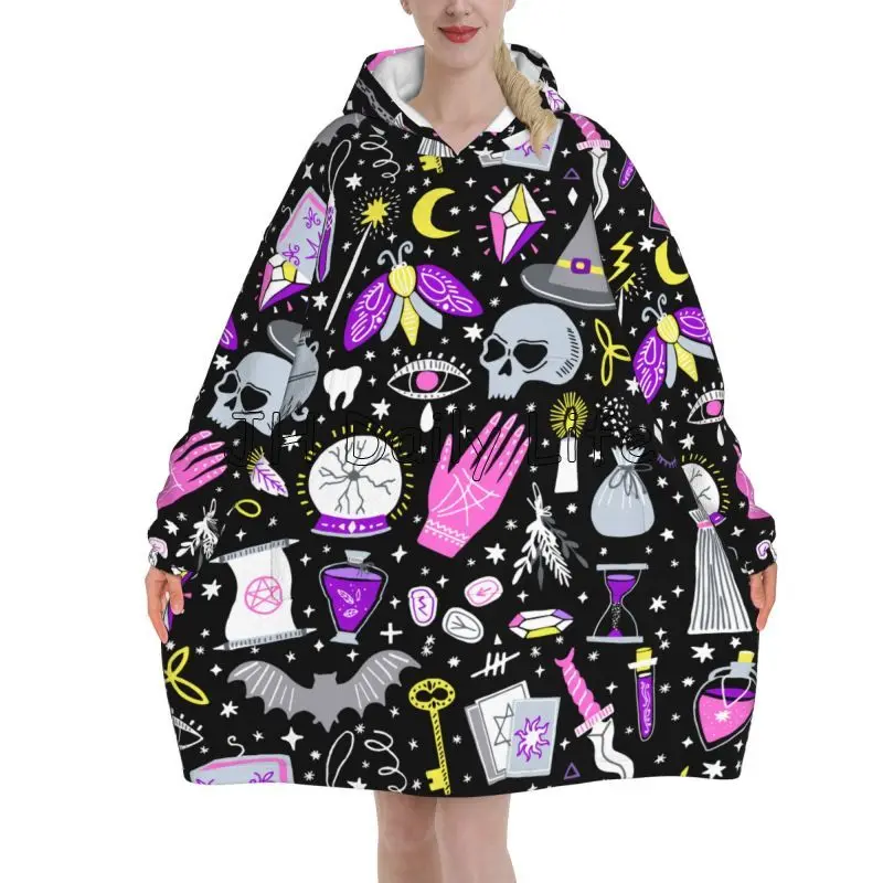 Magic Witchy Goth Oversized Bl - Sherpa Hoodie Fleece avis et prix