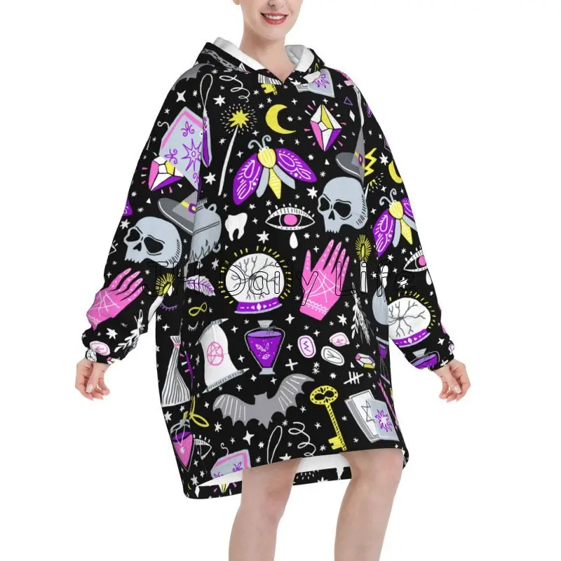 Magic Witchy Goth Oversized Bl - Sherpa Hoodie Fleece avis et prix