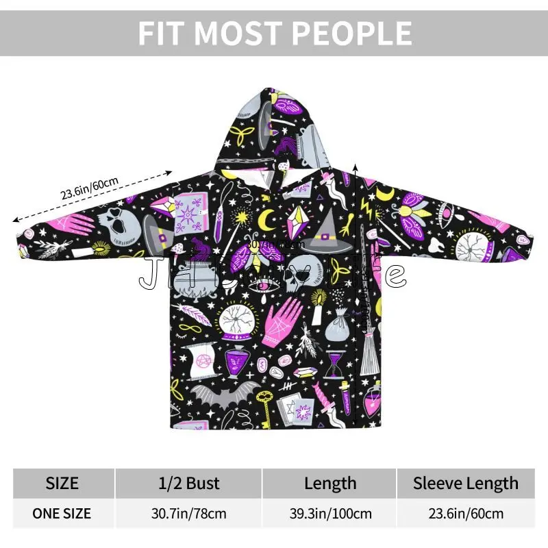 Magic Witchy Goth Oversized Bl - Sherpa Hoodie Fleece avis et prix