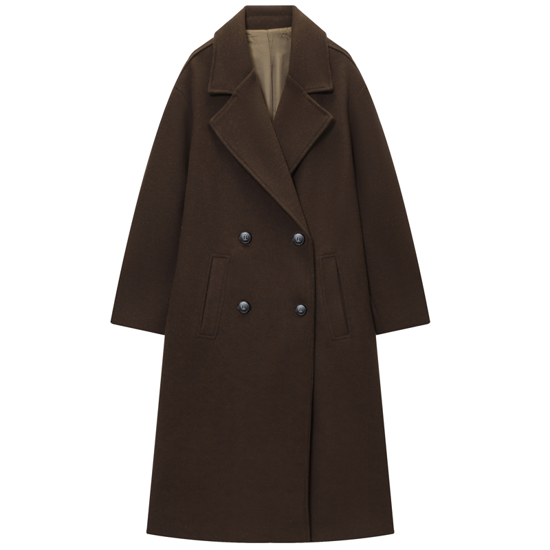 HXAO Women's Coat Brown Tweed  - Wool Coat Peacoat avis et prix
