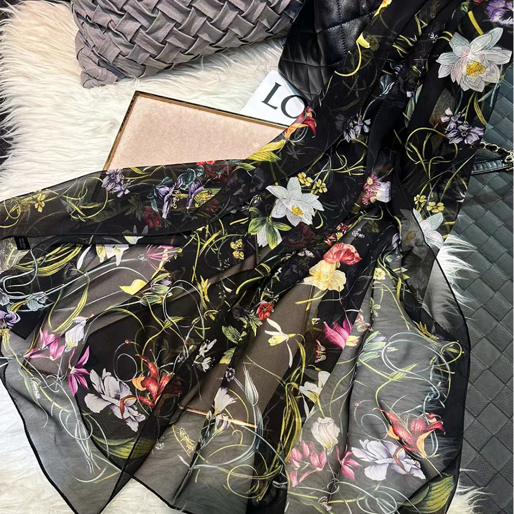 BYSIFA|New Black Pure Silk Wom - Shawl Wrap Winter avis et prix