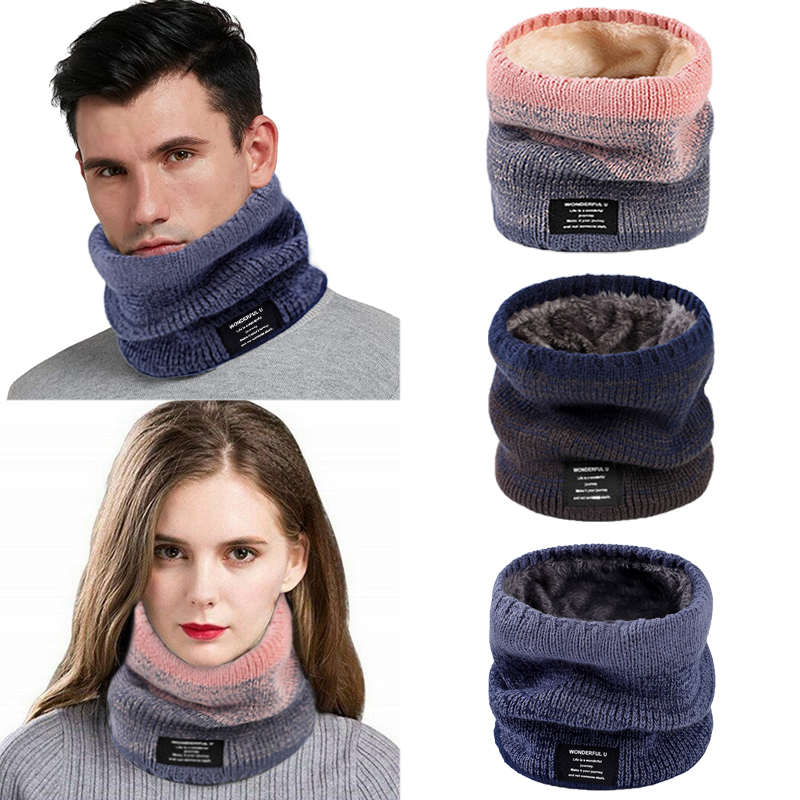Winter Women Men's Knitted Gra - Wool Scarf Men avis et prix