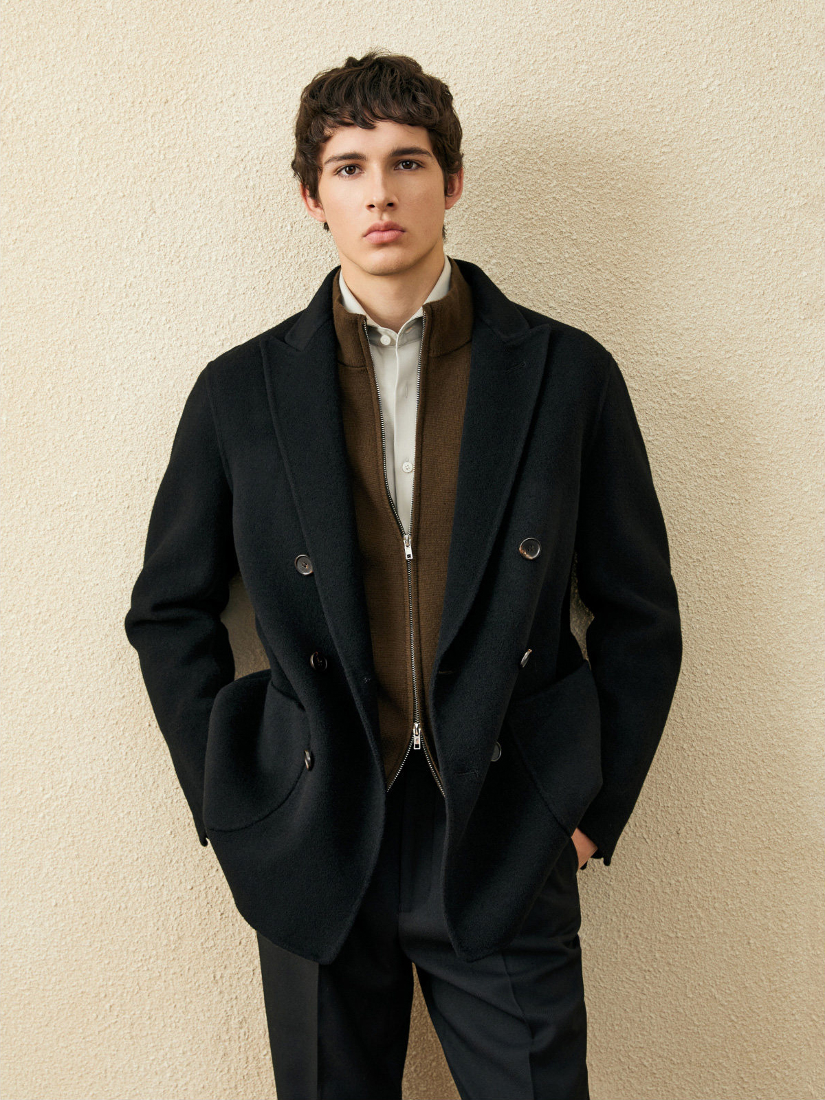 Men‘s 100% Wool Short Coat | B - Wool Coat Peacoat avis et prix