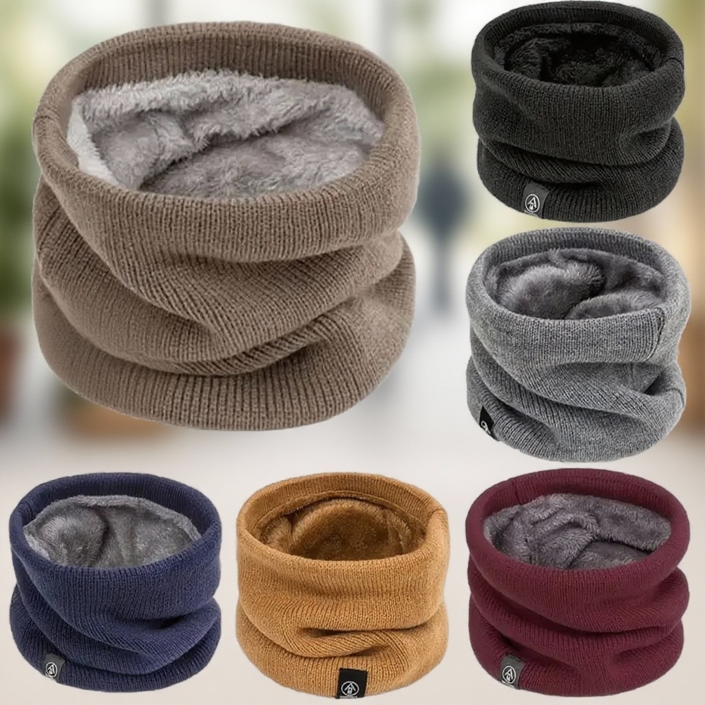 Warm Knitted Scarf Thickened P - Neck Gaiter Fleece avis et prix