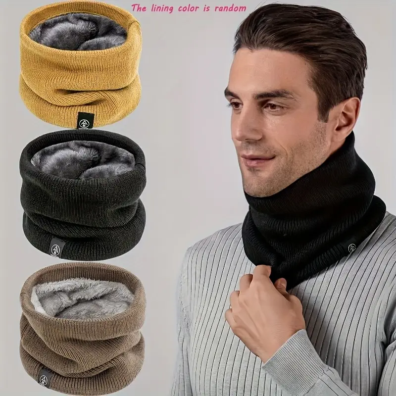 Warm Knitted Scarf Thickened P - Neck Gaiter Fleece avis et prix
