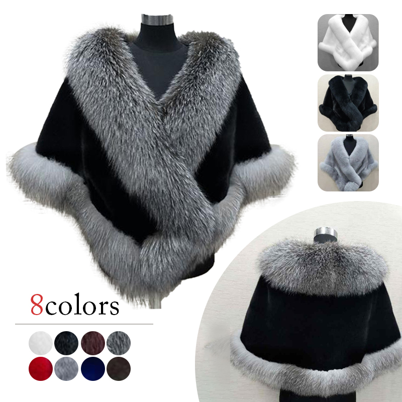 Women Winter Faux Mink Fox Fur - Shawl Wrap Winter avis et prix