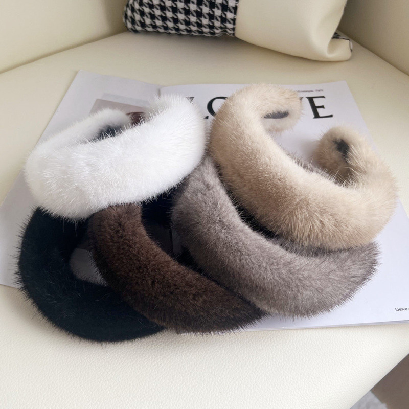Real Mink Fur Headband Natural - Winter Headband Fleece avis et prix
