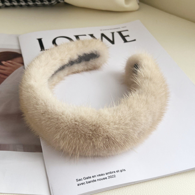 Real Mink Fur Headband Natural - Winter Headband Fleece avis et prix