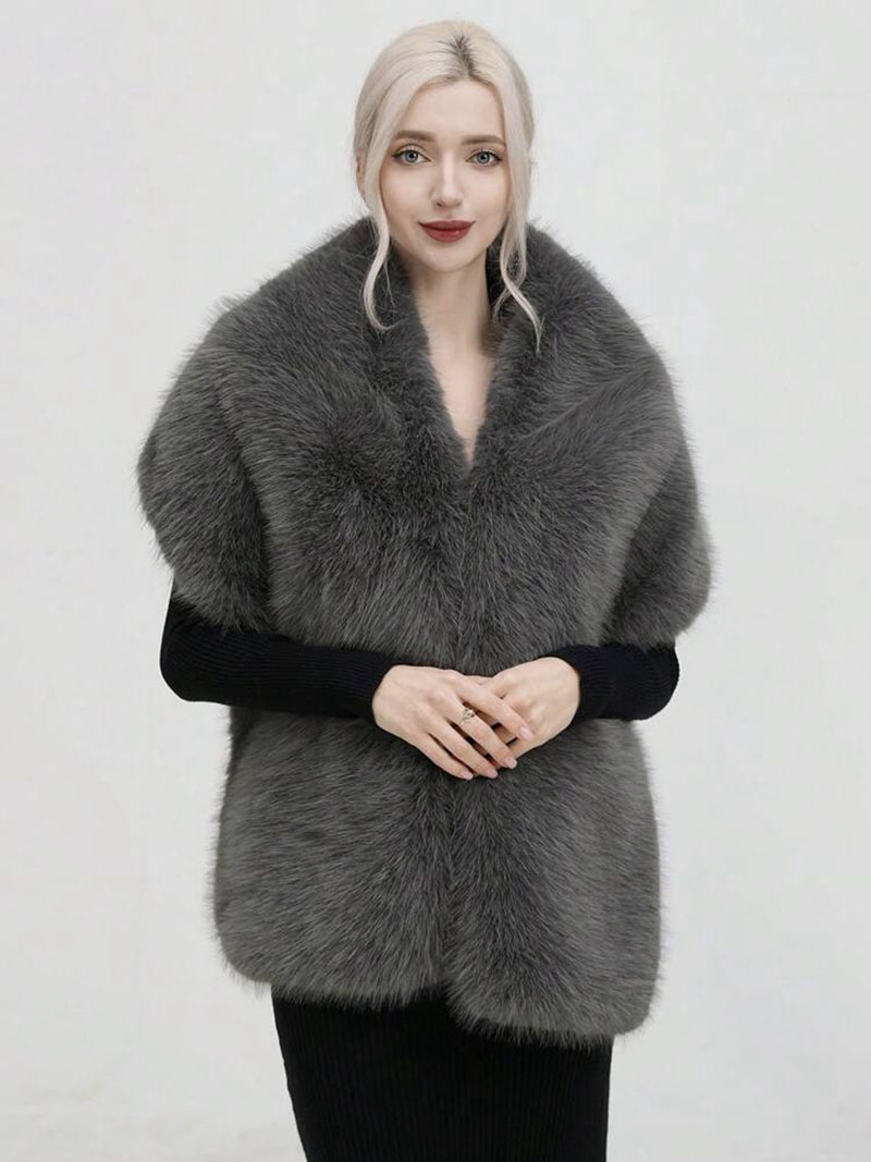 Fashion Luxury Faux Fox Fur Sh - Shawl Wrap Winter avis et prix