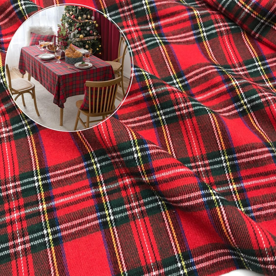 Christmas Plaid Fabric for DIY - Flannel Shirt Lined avis et prix