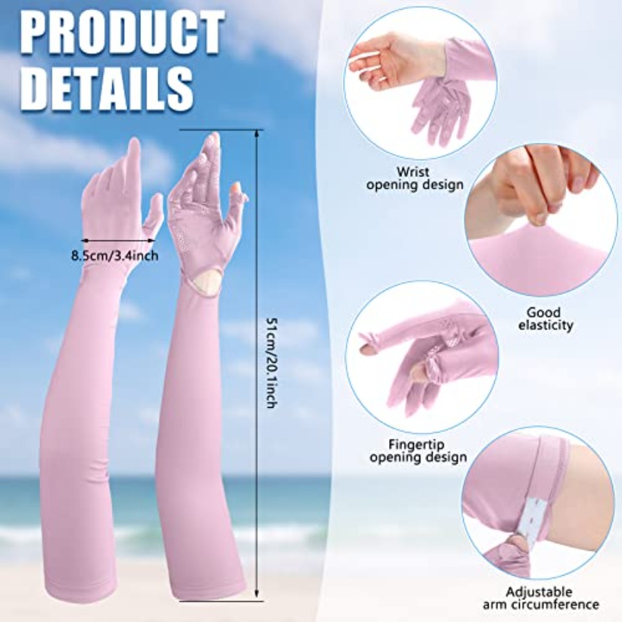 2 Pairs Women UV Long Sun Prot - Touch Screen Gloves avis et prix