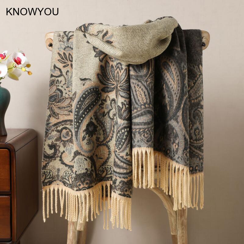 Reversible Jacquard Warm Cashm - Cashmere Pashmina Wrap avis et prix
